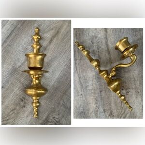Vintage Brass 15” Wall Sconce Candle Holder
